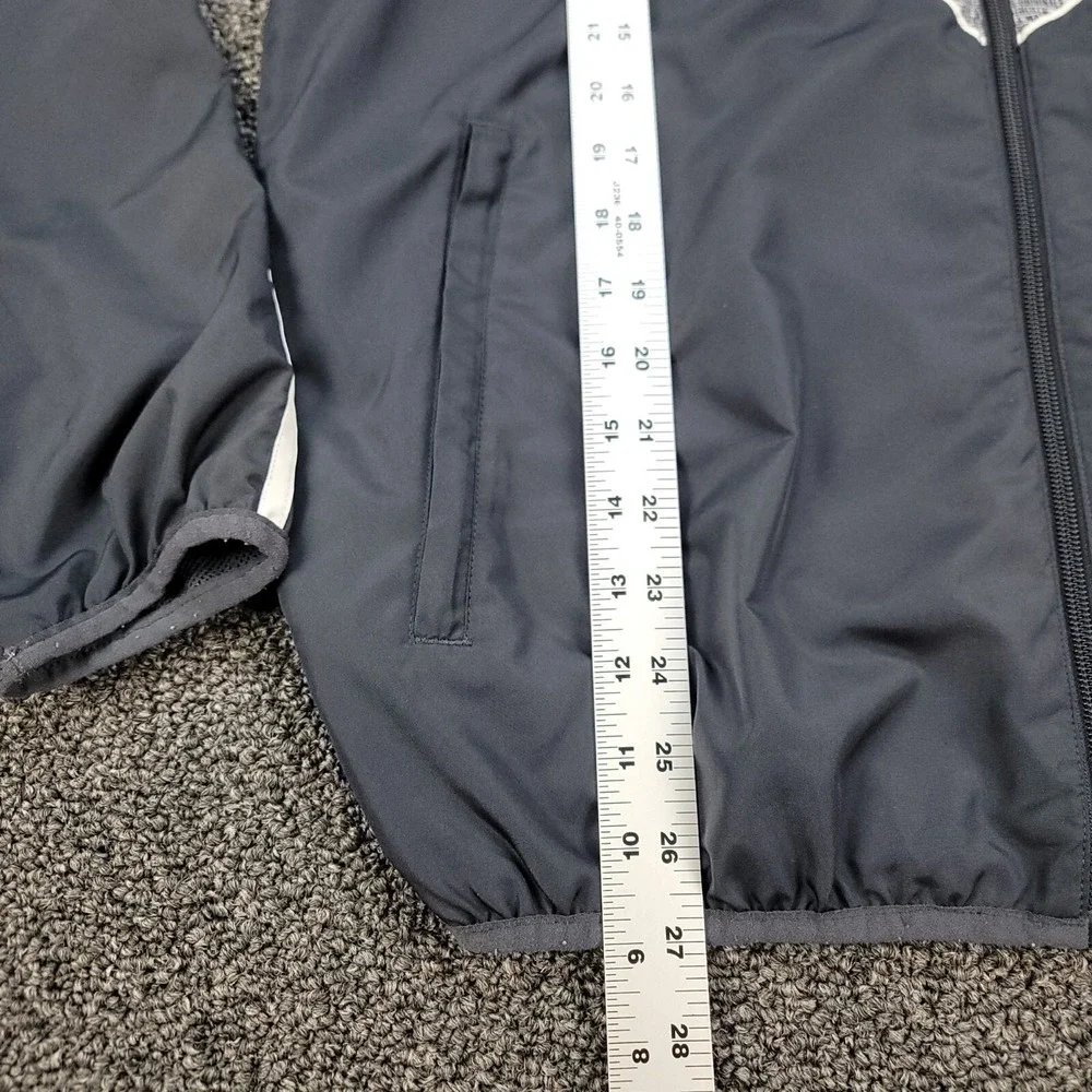 Adidas Windbreaker Mens S Navy Gray Trefoil Chevron Full Zip Hooded Jacket Retro